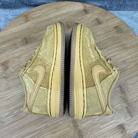 Nike Boys Air Force 1 LV8 Size 7C Shoes Brown Wheat Casual Comfort Sneakers - Picture 5 of 9